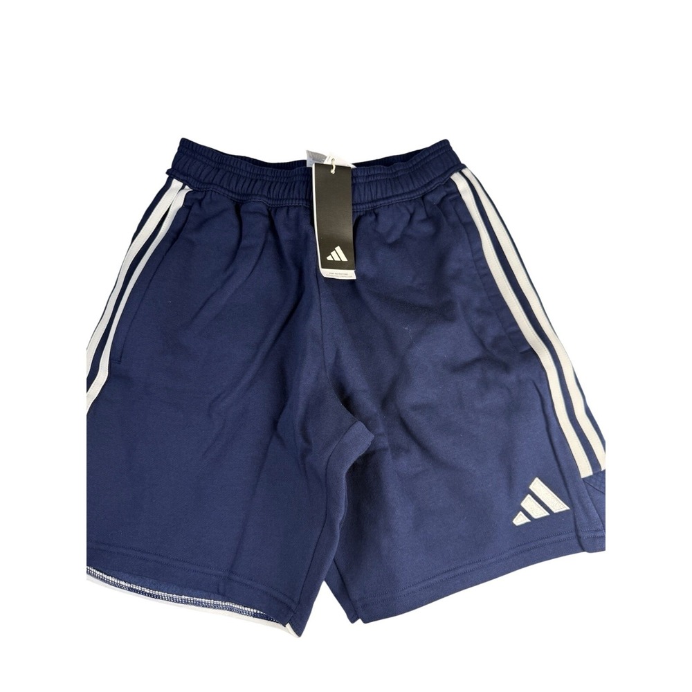 adidas Tiro 23 Shorts Mens Small Navy Blue 3 Stripe Soccer Athletic NWT - Picture 1 of 7